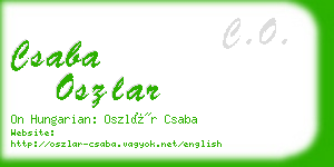 csaba oszlar business card